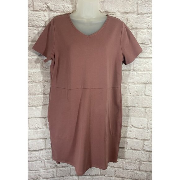 Duluth Trading Womens NoGA Short Sleeve Active Dress XL Mauve Pink UPF 50 Soft - Picture 1 of 8